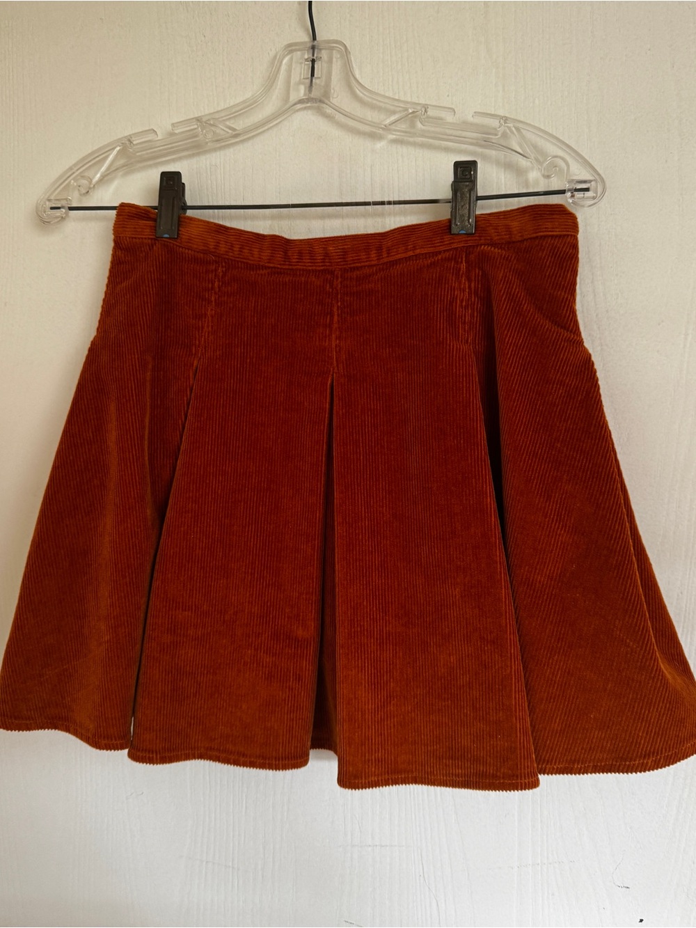 SO Corduroy Skater Skirt in Rust